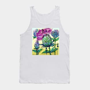 Scottish Thistle Flower In The Sunny Wheat Field Tank Top